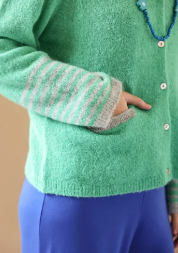 “Stripe” alpaca blend cardigan - lotus green