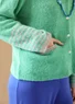 “Stripe” alpaca blend cardigan (lotus green XL)