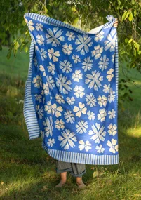 Tischdecke „Soni“ aus Bio-Baumwolle - brillantblau