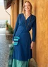 Robe en jersey de coton biologique/lin (bleu indigo L)