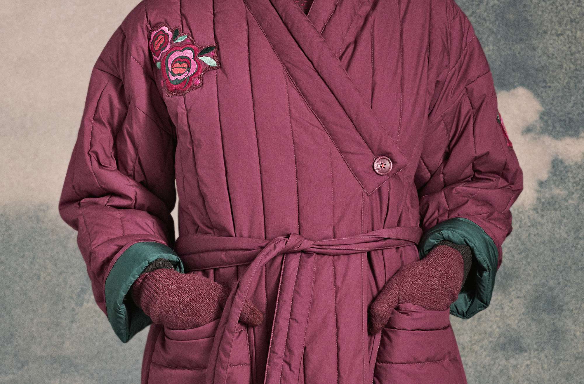 “Rosetta” eco-cotton coat beetroot