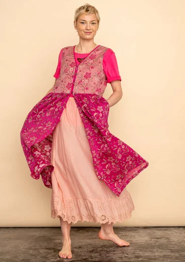 Vävd klänning "Nightingale" i ekologisk bomull - rosa lupin