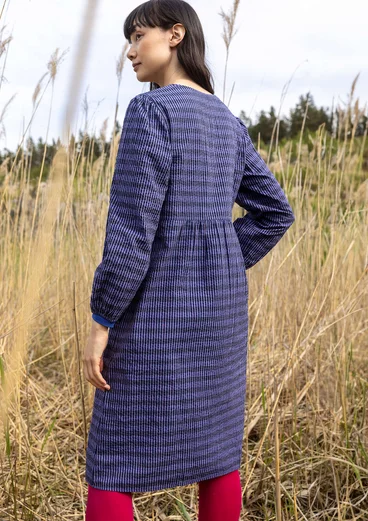 “Wavy” woven organic cotton dress - sky blue