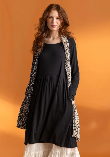 “Hedda” organic cotton scarf - feather/black