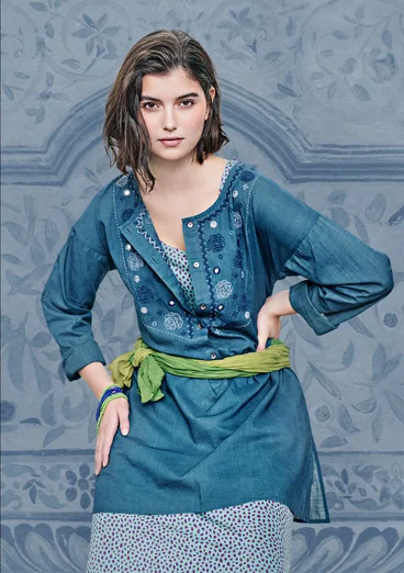 "Mirror" woven organic cotton tunic -