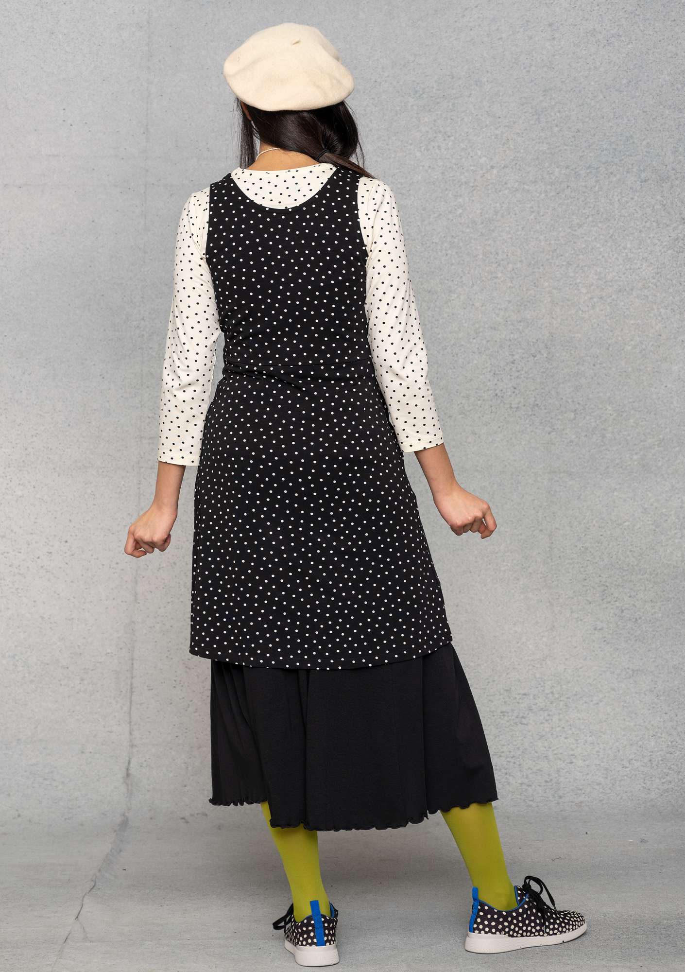 “Pytte” jersey dress made of organic cotton/modal/elastane black/patterned thumbnail