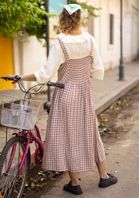 “Juliette” woven viscose sleeveless dress - light peach