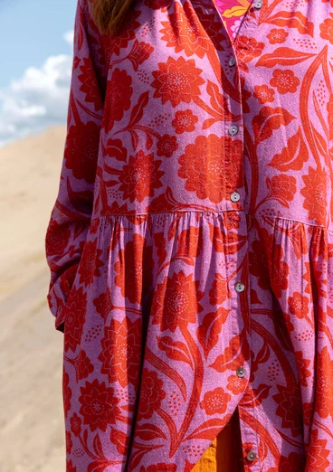 Robe tissé "Moonlight" en viscose/lin - rouge vif