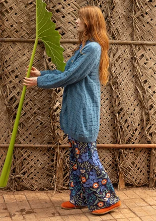 Gilet long "Harriet" en mélange de laine recyclée - indigofera/chiné