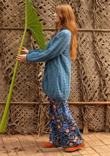 Gilet long "Harriet" en mélange de laine recyclée - indigofera/chiné