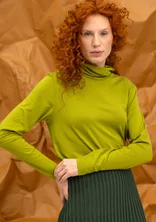 Long-sleeve, lyocell/elastane jersey polo-neck top - green pepper