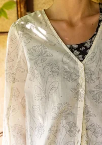 “Lily” woven organic cotton tunic - feather