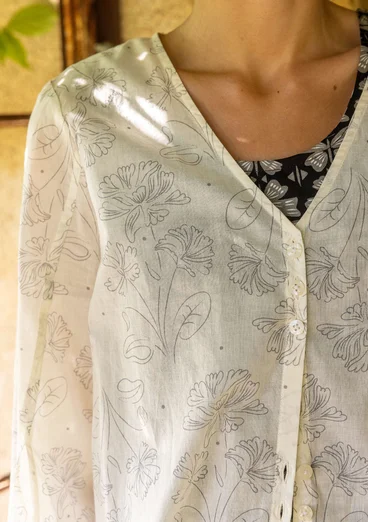 “Lily” woven organic cotton tunic - feather