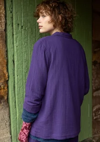 Einfarbige Jacke „Frigg“ aus Bio-Baumwolle - brombeere