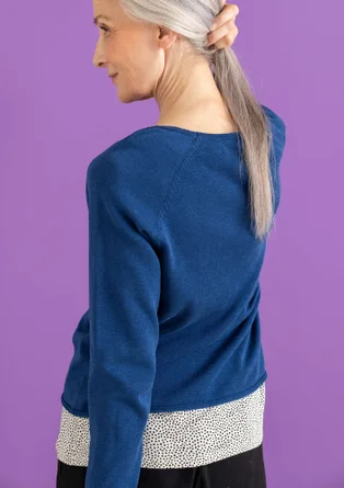 Pull en coton biologique/lyocell - bleu indigo