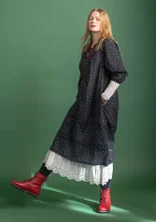 Kleid „Blossom“ aus Bio-Baumwollgewebe - schwarz-gemustert