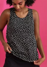“Singö” jersey tank top in organic cotton/modal - black