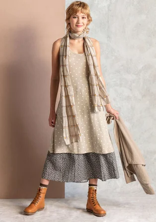 Robe "Pytte" en jersey de lyocell/élasthanne - naturel foncé/écru