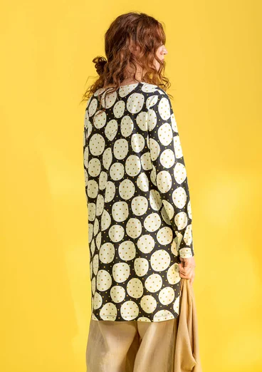 “Oriana” organic cotton/modal jersey tunic - black/patterned