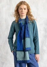 “Tove” organic/recycled cotton knitted scarf - indigo blue