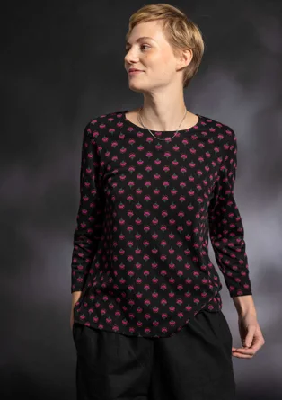 “Sigrid” organic cotton/lyocell top - black
