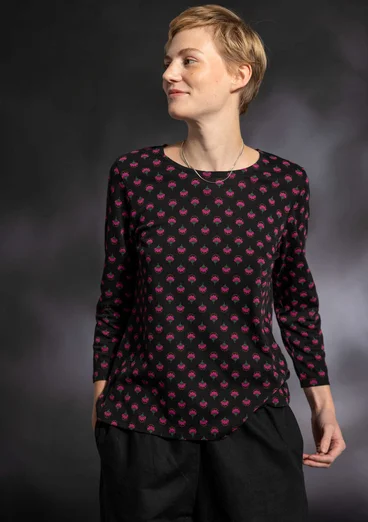 “Sigrid” organic cotton/lyocell top - black