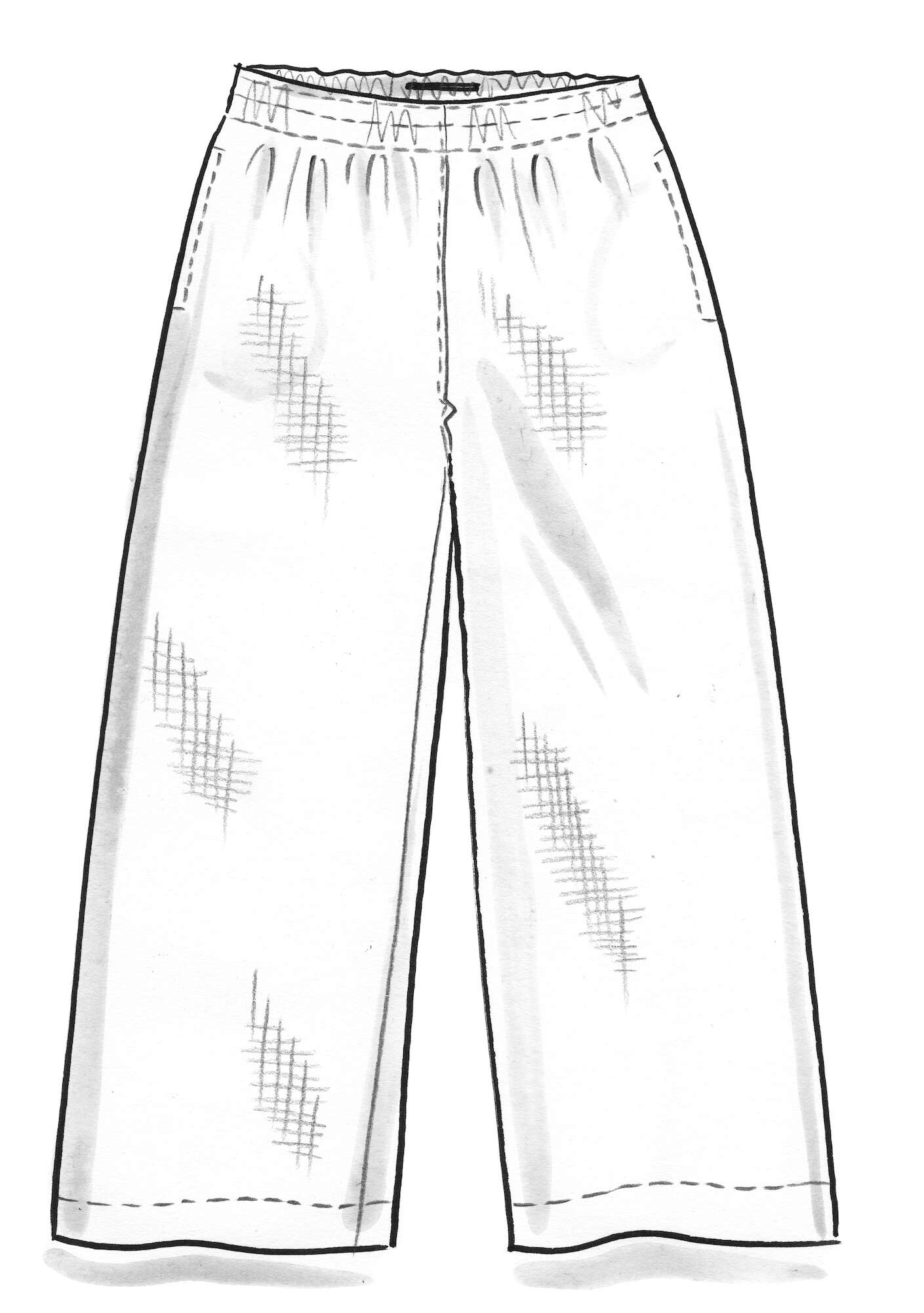 Woven pants in organic cotton/linen