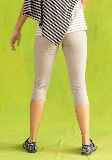 Caprileggingsit ”Ester” ekopuuvillaa/elastaania - meleerattu vaalea peruna/luonnonvaalea