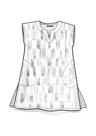 “Rut” woven viscose/linen tunic - parrot red/patterned