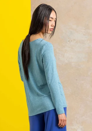 “Bianca” jersey top in lyocell/spandex - blue topaz/patterned