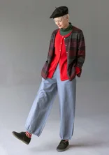 Cotton/linen harem trousers - light carbon black