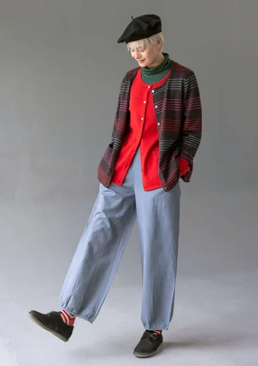 Cotton/linen harem trousers - light carbon black