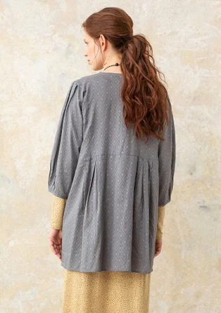 Blouse d’artiste en coton biologique tissé - graphite