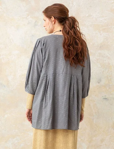 Woven artist’s blouse in organic cotton - grafit