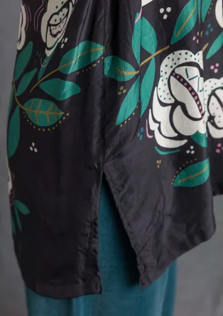 Blouse "Rose Garden" en soie - noir