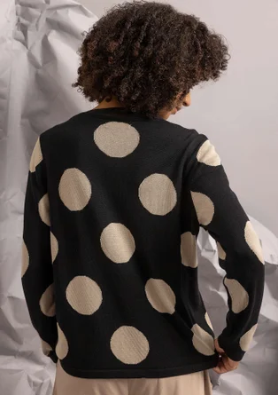 Cardigan "Ina" i økologisk bomuld/lyocell - sort