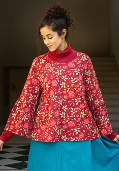 “Nyponros” top in organic cotton/modal - agate red