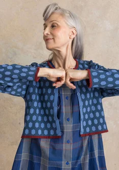 Strickjacke „Vendela“ aus Bio-/Recycling-Baumwolle - pazifikblau