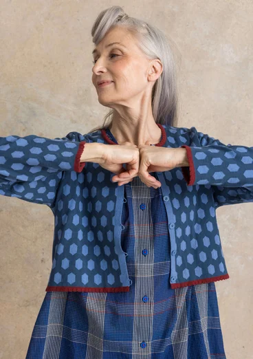 “Vendela” organic/recycled cotton cardigan - Pacific blue