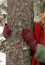 Fäustlinge „Canwood“ aus Bio-Wolle - traube
