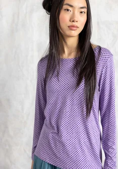 Jerseybluse "Tina" i lyocell/elastan - pudderlilla/mønstret