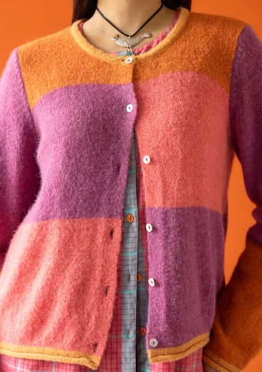 “Kajsa” multicoloured alpaca blend cardigan - heather