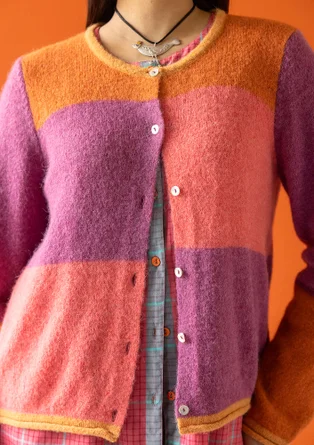 Mehrfarbige Strickjacke „Kajsa“ aus Alpakawollgemisch - erika