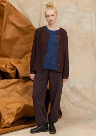 Solid-colour, organic cotton/elastane jersey yoga trousers - dark0SP0aubergine