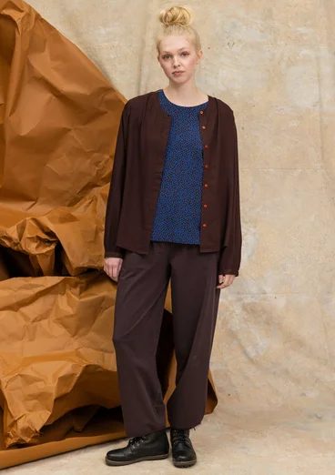 Solid-colour, organic cotton/elastane jersey yoga trousers - dark0SP0aubergine