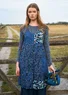 “Earth” dress in woven organic cotton/linen (grey blue S)