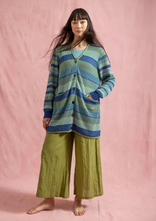 “Andromeda” organic/recycled cotton long cardigan - light indigo