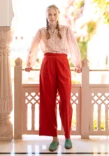 “Stina” woven organic cotton trousers - copper