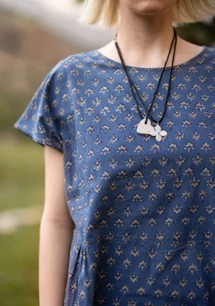 Vævet kjole "Thistle" i økologisk bomuld - indigo