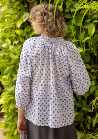 Blouse tissée "Neela" en coton biologique - bleu brillant